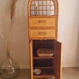 Vintage rattan wardrobe