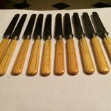 Set of 10 blade knives in steel cheese and dessert