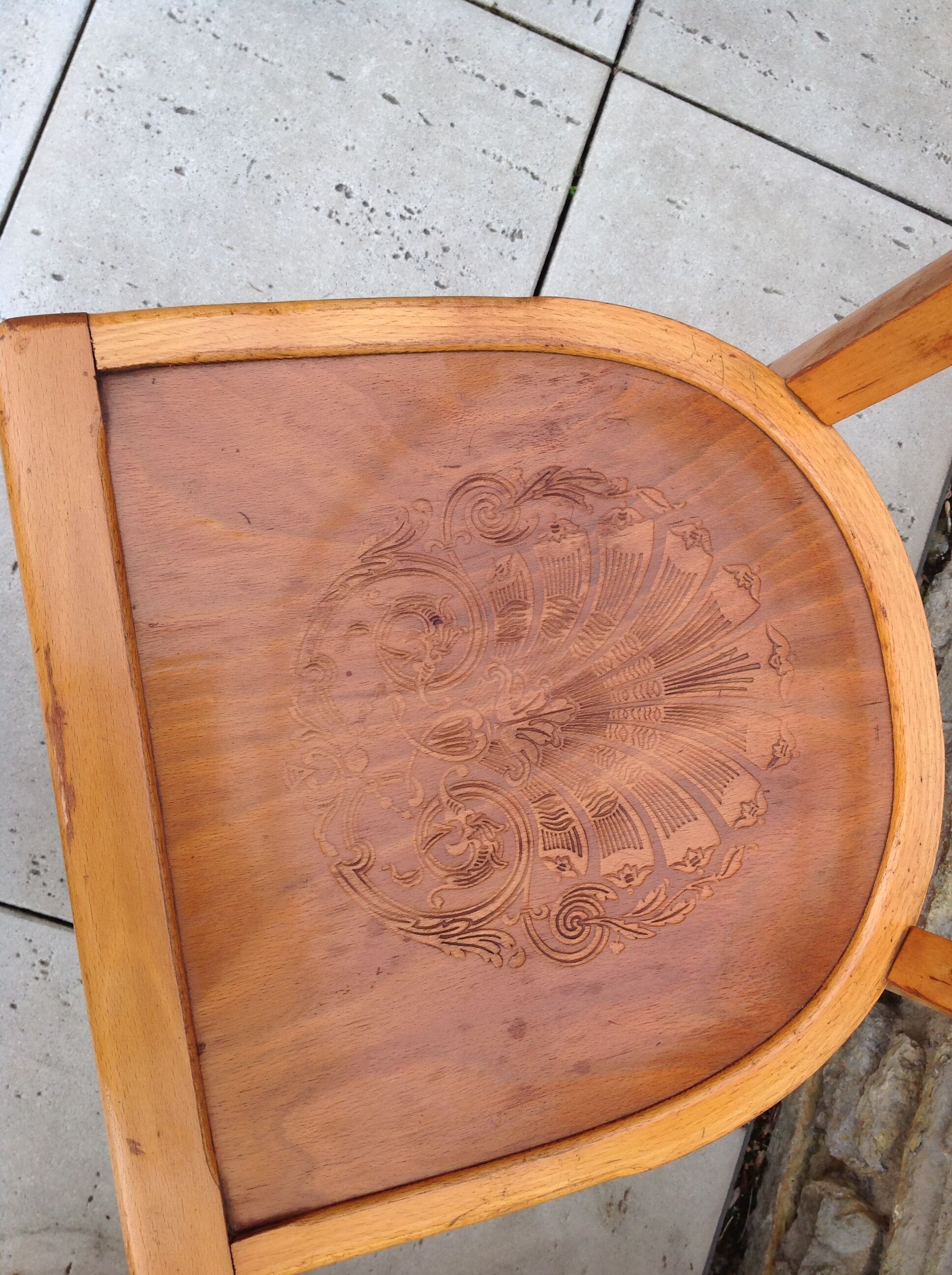 Bistro Chair with rosette/vintage years 40-50
