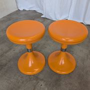 Set of 2 Orange Vintage Mushroom Stool “Jurček” by Meblo, 1960s – Space Age