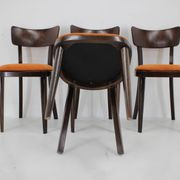 1950s Set of Four Restored Dining Chairs, Czechoslovakia
