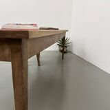 Ash table with spindle legs, solid beech and ash