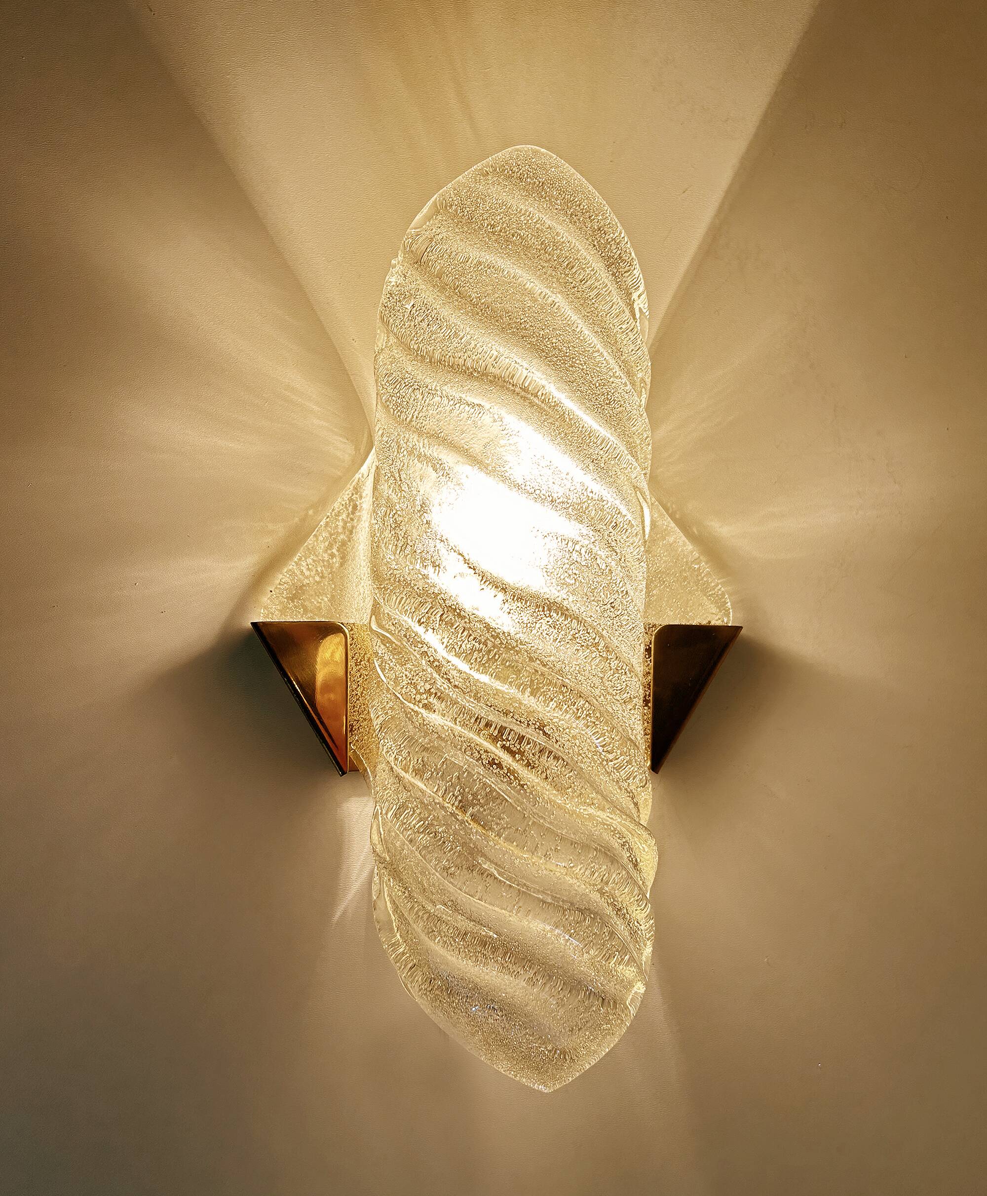 Pair of large Murano glass wall lights