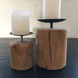 Pair of brutalist candlesticks