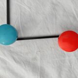 Coat rack with 4 hooks of different colors around 1950