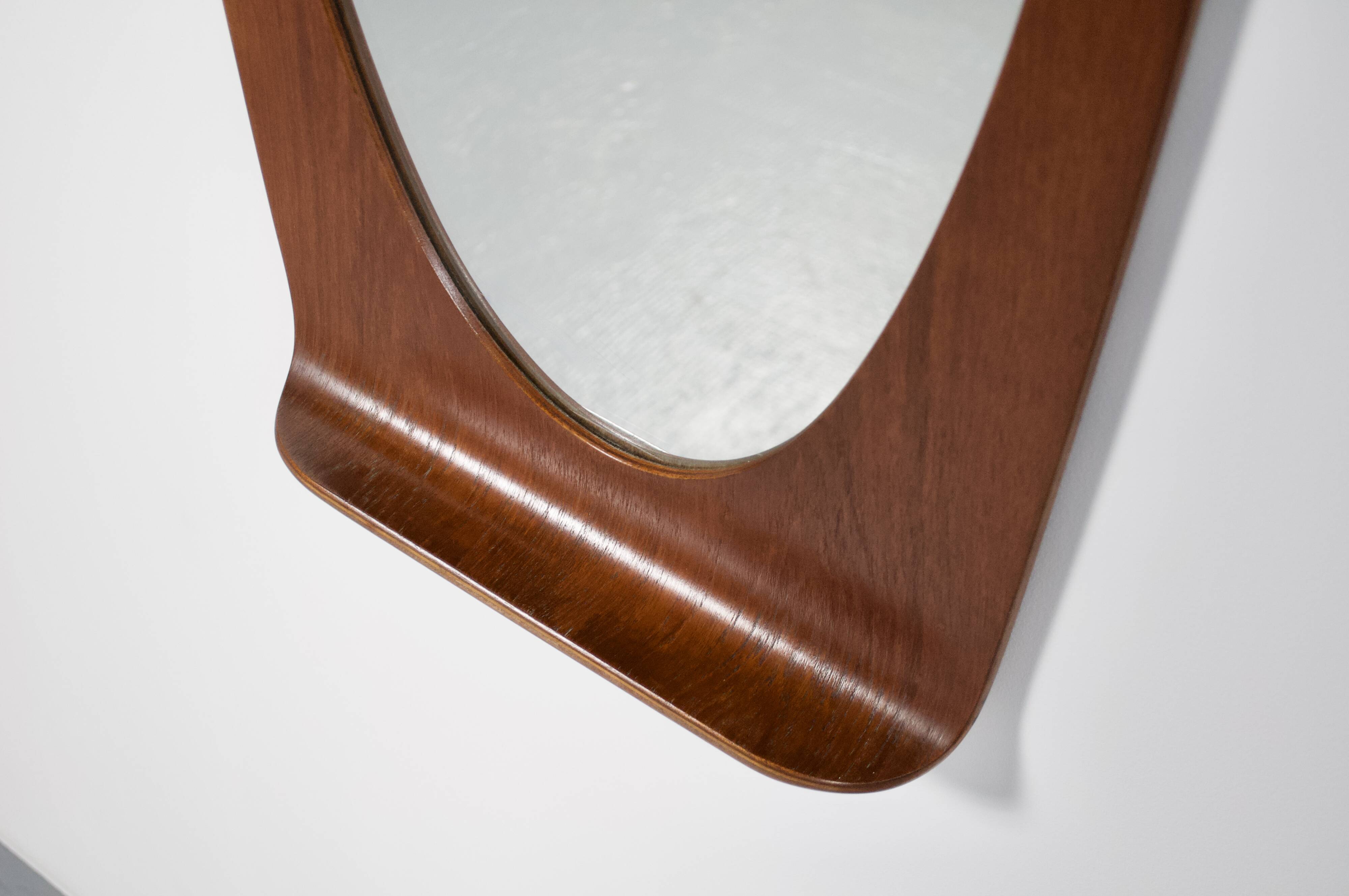 Miroir teck par franco campo & carlo graffi années 60' home torino éditeur