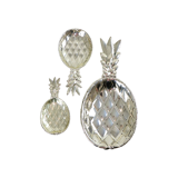 Silver plated pineapple bowls set of 3 mid century modern seventies  as new 40cm
