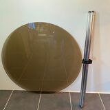 Round kitchen or dining room in smoked glass chrome structure an70