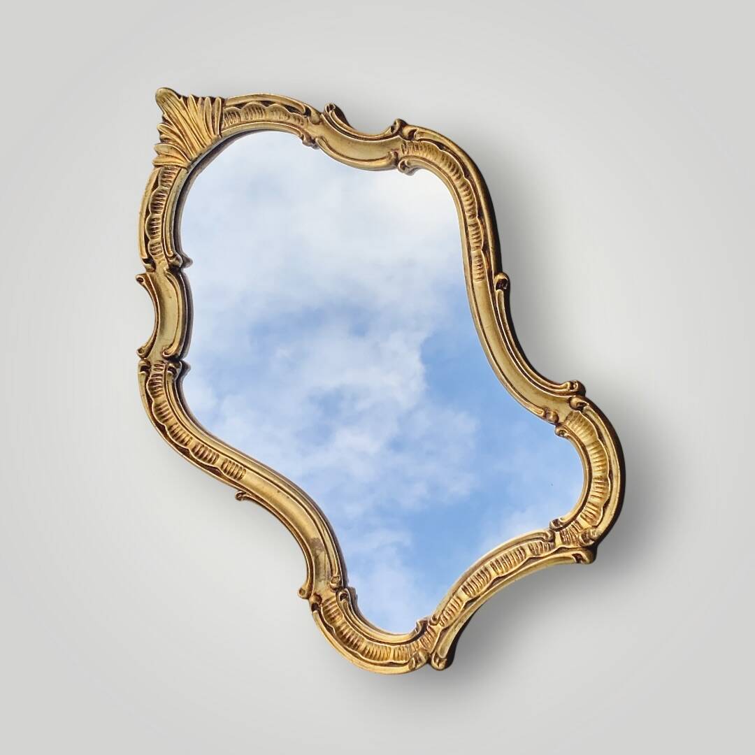 Antique Rococo style gilded resin wall mirror