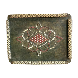 Woven leather tray