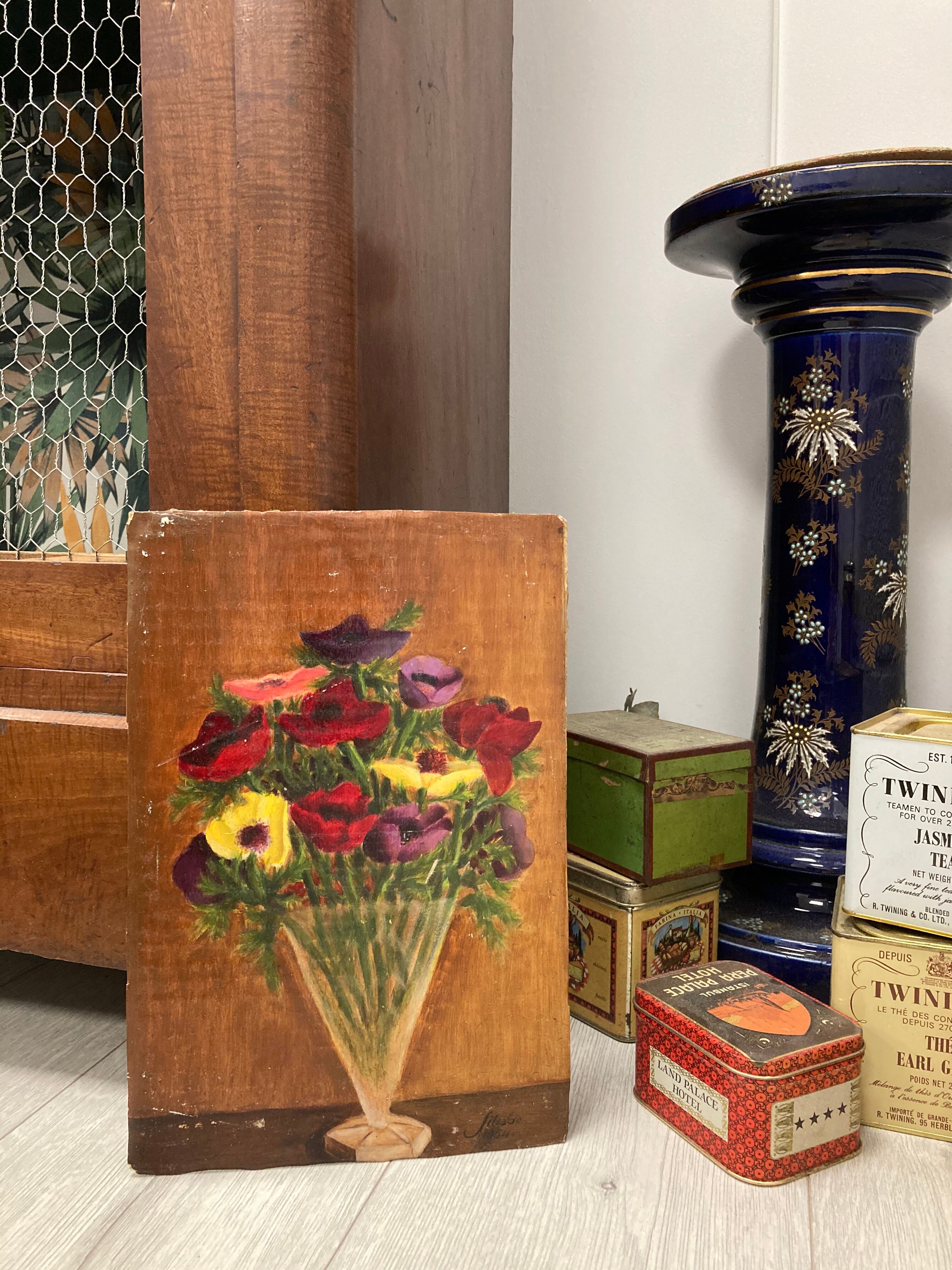 Oil on vintage panel