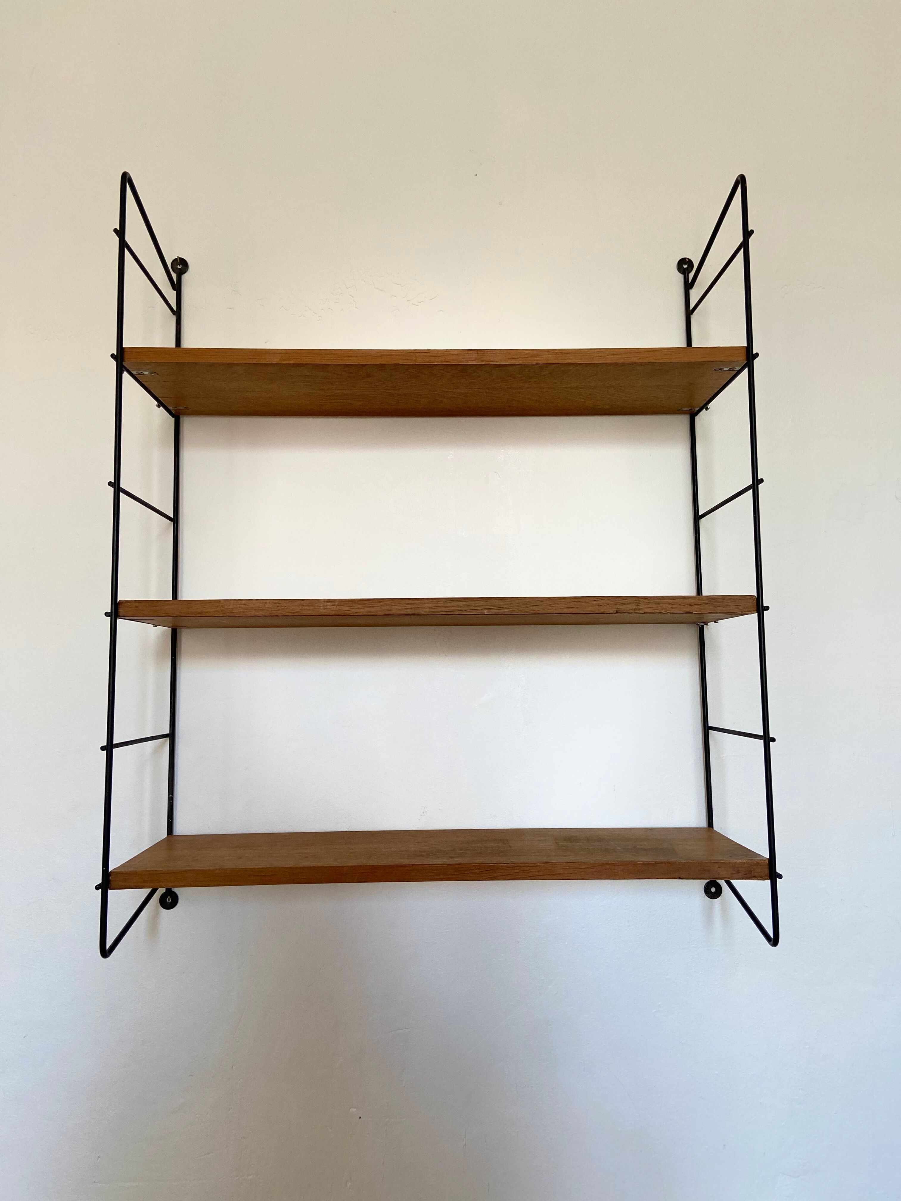 Vintage wall string shelf 60s