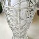 Vintage design vase in crystal. faceted patterns, braces. flared neck