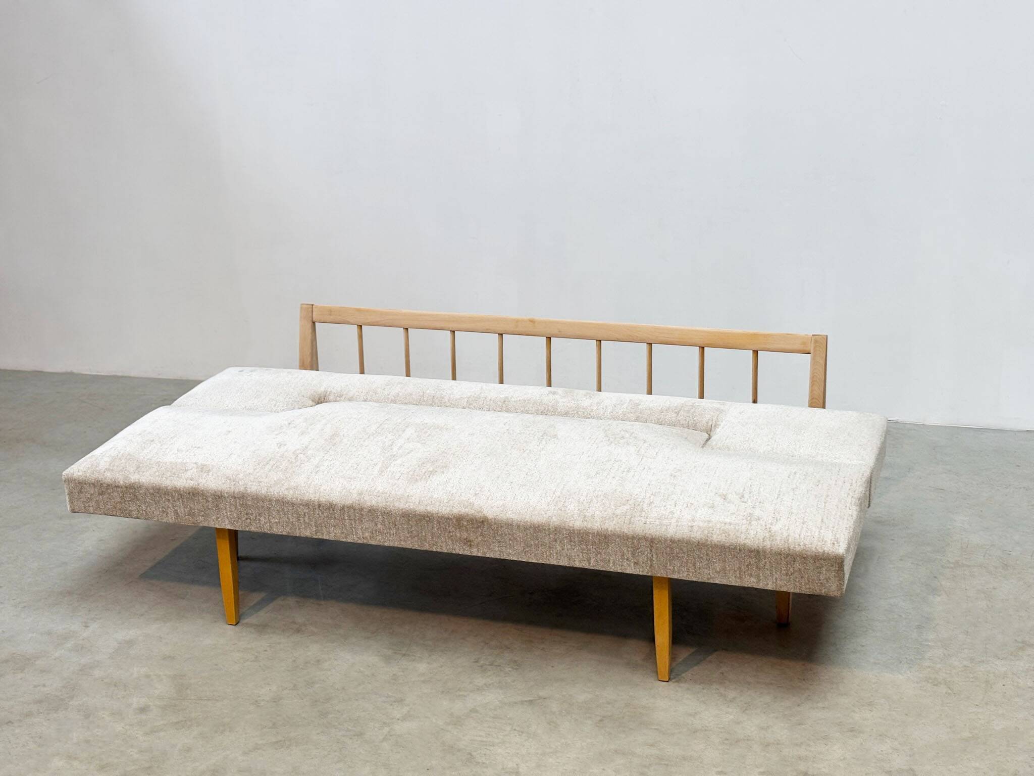 1970's German wooden sofa / daybed