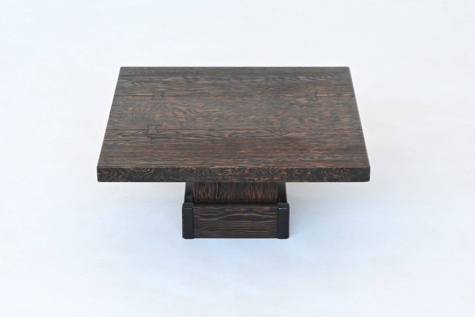 Brutalist square shaped coffee table Mid-Century France 1970