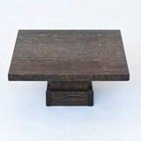 Brutalist square shaped coffee table Mid-Century France 1970