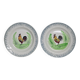 Pair of decorative deep plates with rooster design, St Amand vintage