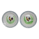 Pair of decorative deep plates with rooster design, St Amand vintage