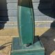 Vintage leather desk lamp with saddle stitching from the 1960s.