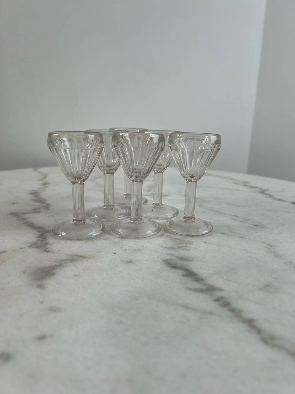 Set of 6 blown glass shot glasses