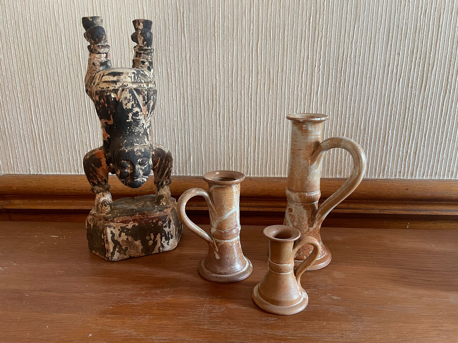 Stoneware candle holders