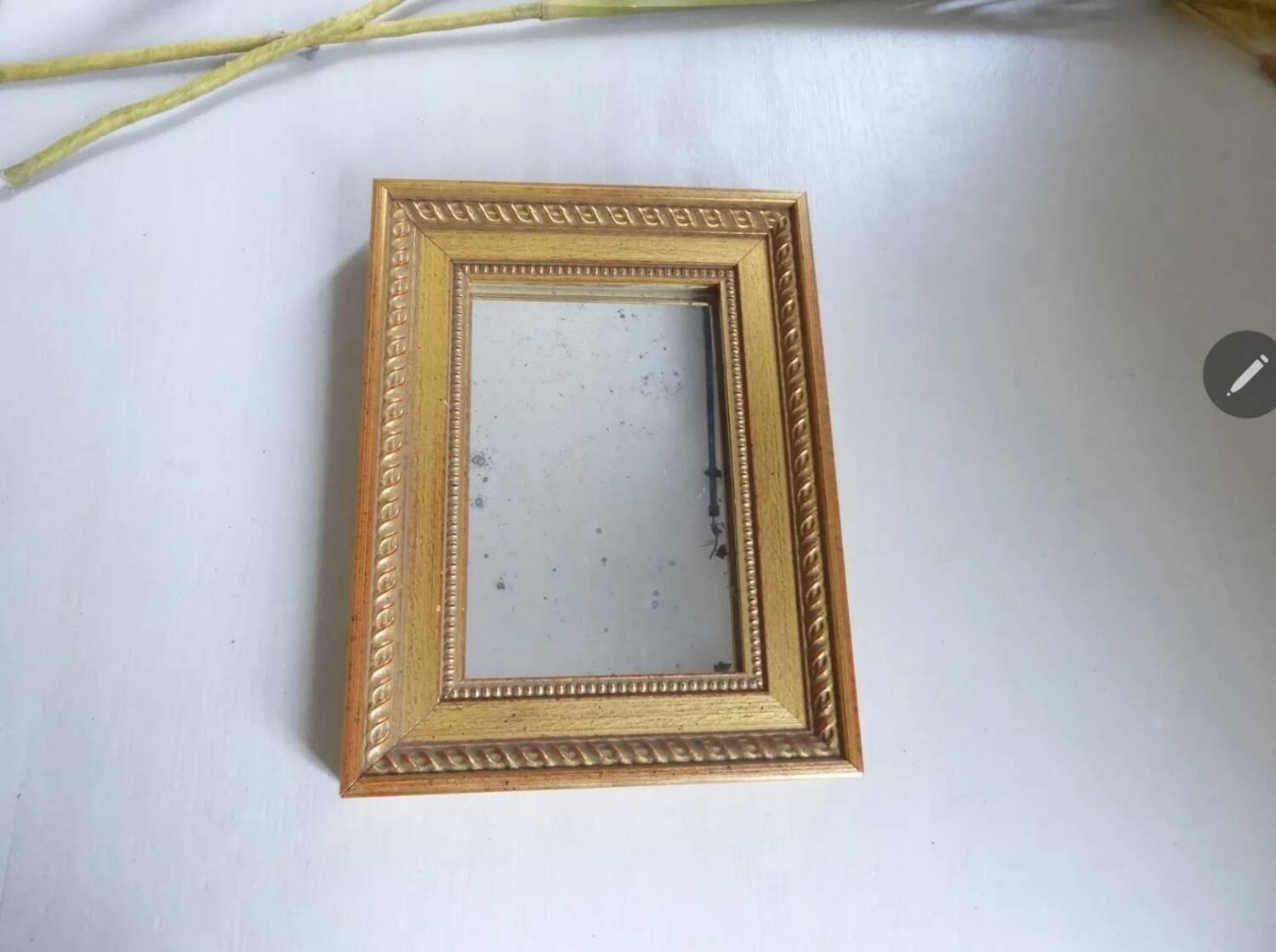 Small mercury mirror Wooden frame