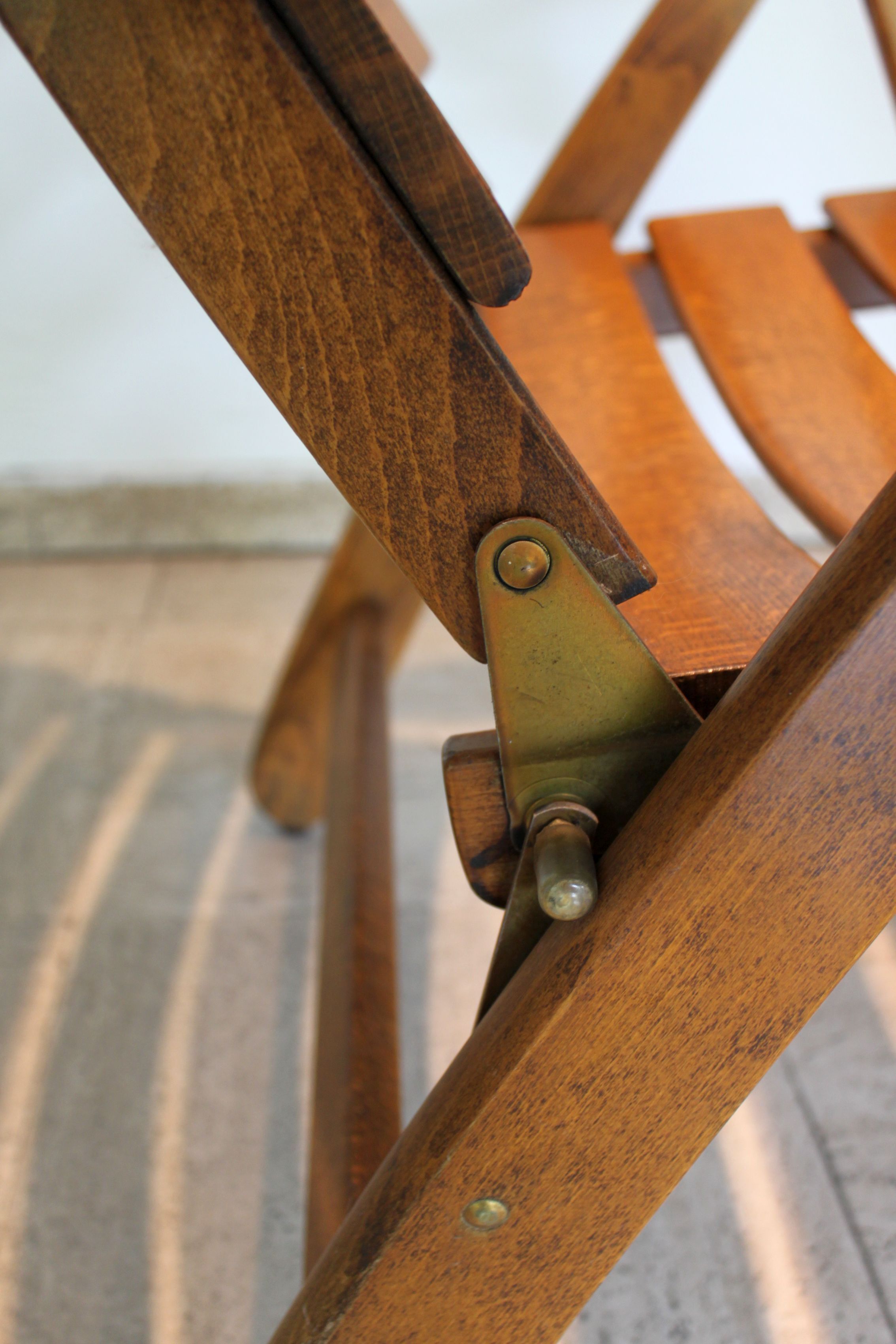 Folding chair in wood Fisher Möbel, 1970.