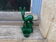 Vintage statue 50/60 Biche Lemanceau St Clément dark green ceramic