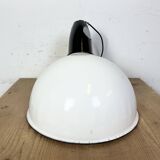 Industrial Soviet White Enamel Pendant Lamp, 1960s