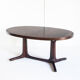 Vintage elm wood table with two extensions, France 1970