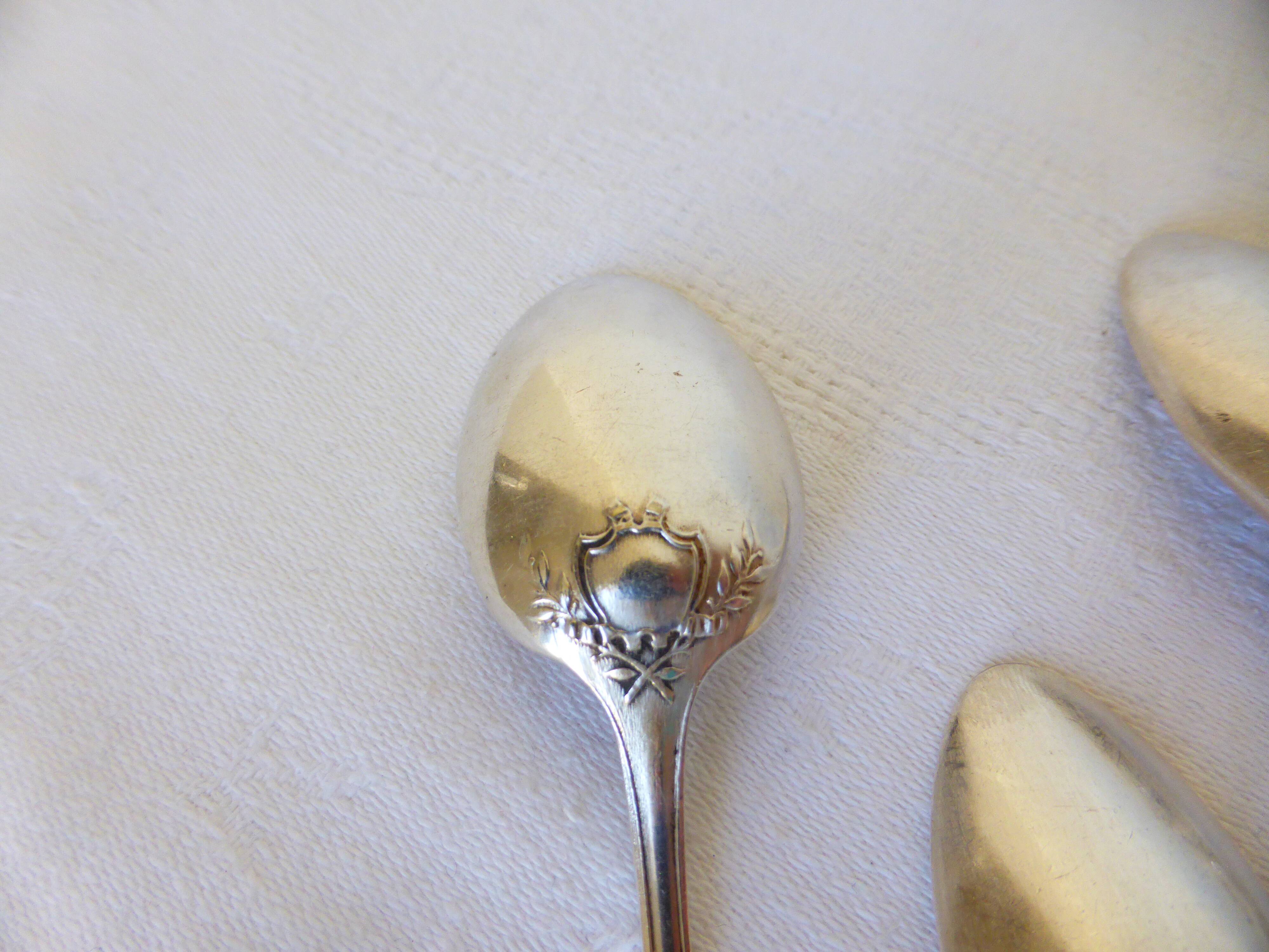 3 small spoons + 3 vintage silver-plated metal mocha spoons