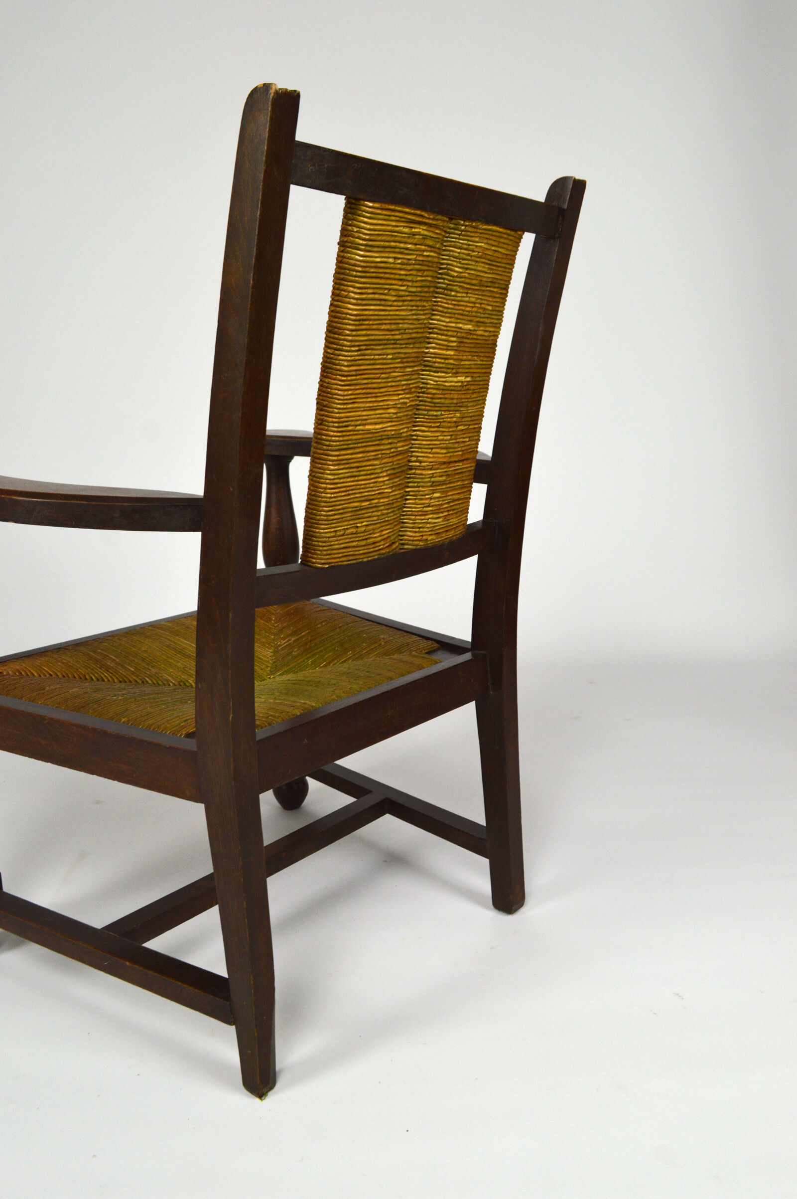 Art deco modernist armchair in dark beech