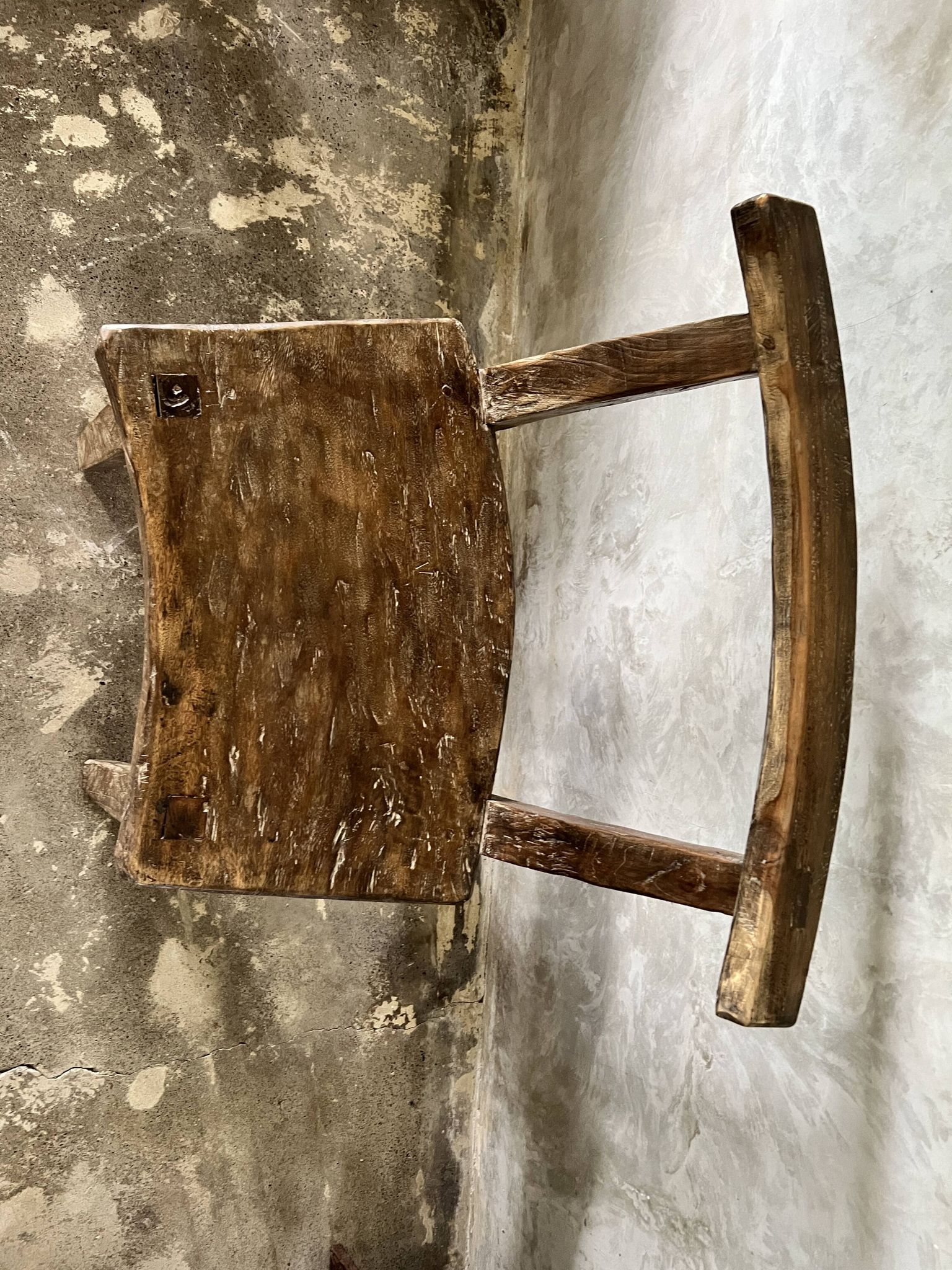 Large old teak chair or armchair H84 L60