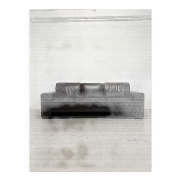 Vintage 3-seater brown leather sofa, 210 cm