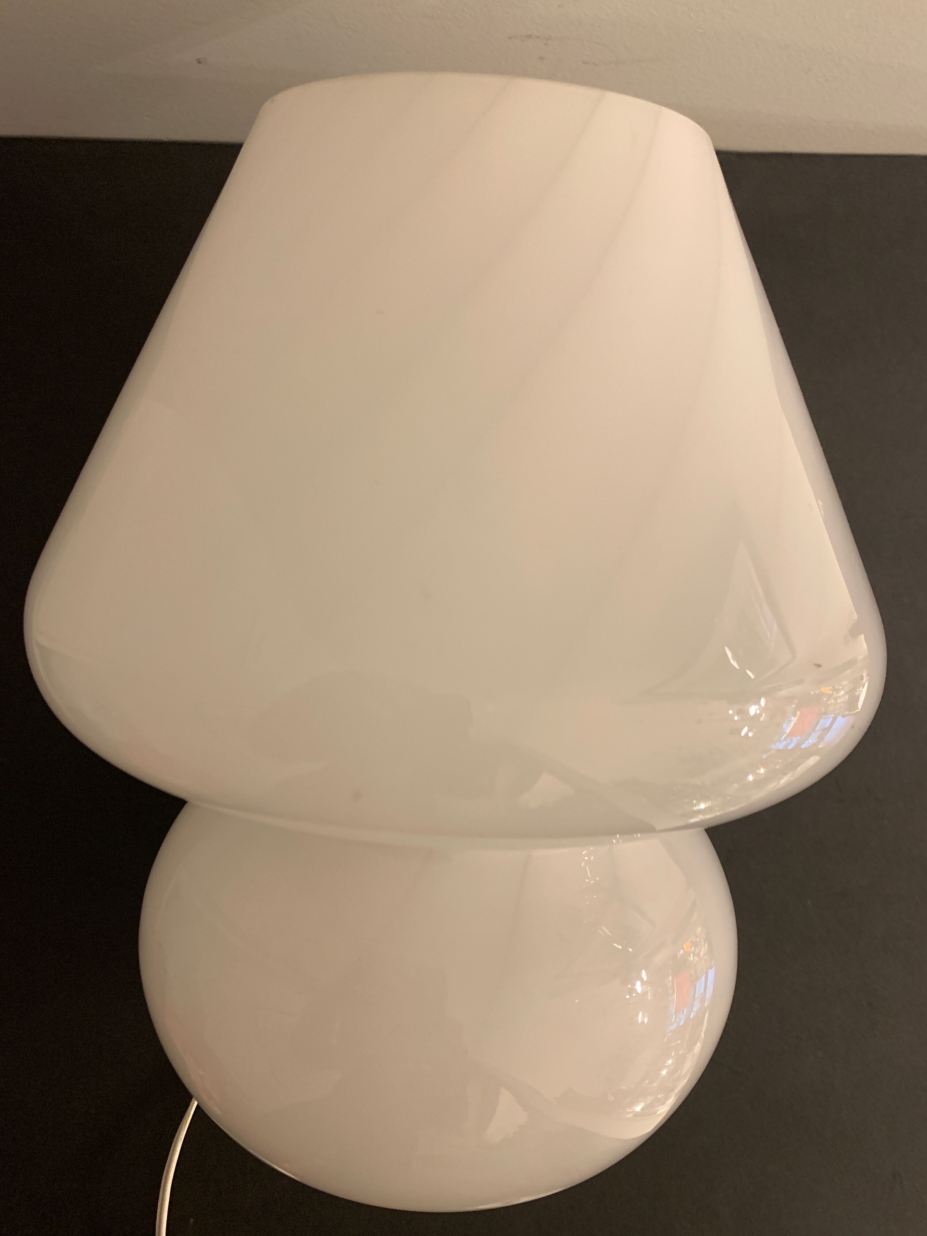 Murano glass mushroom lamp, Swirl by Gino Vistosi, 1970