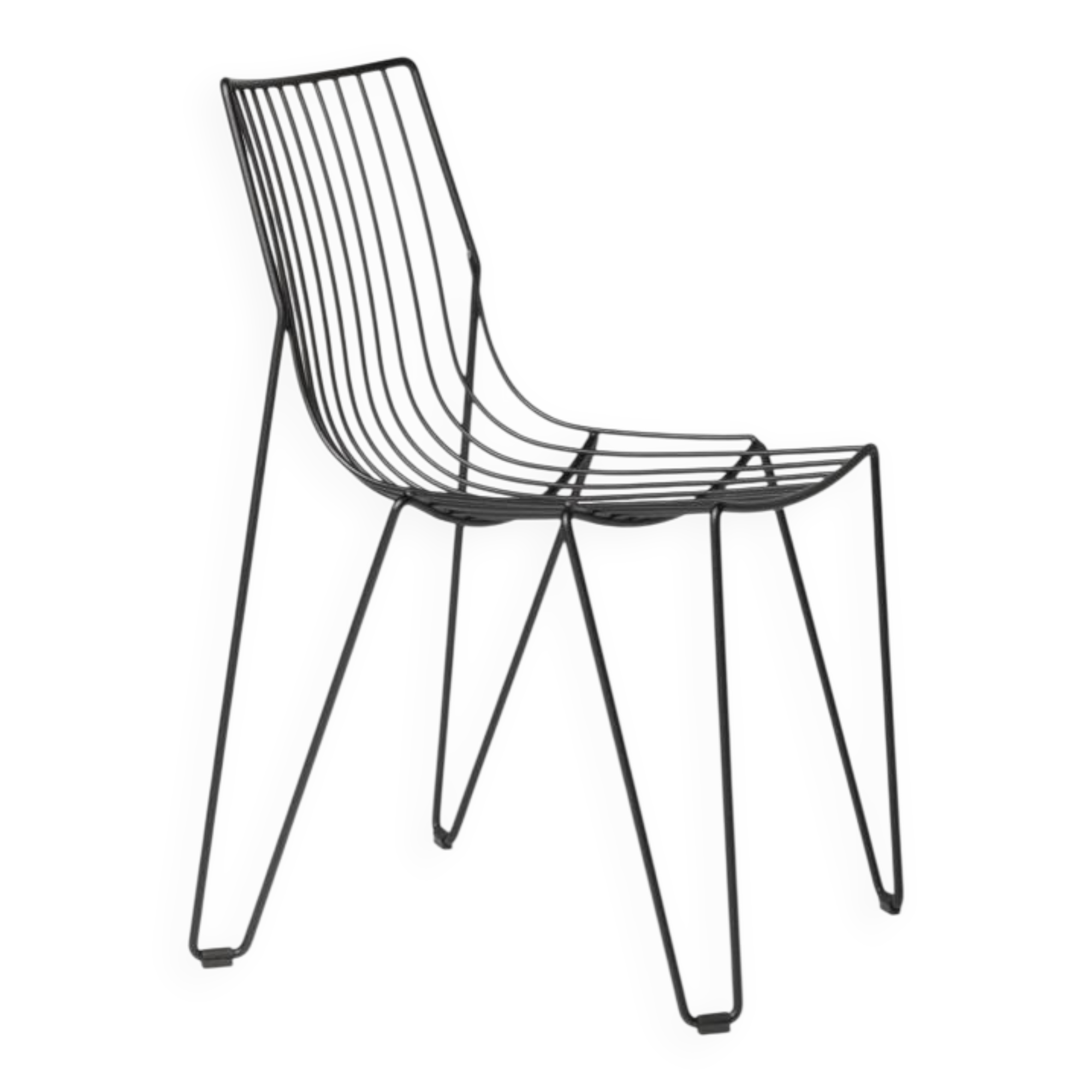Stackable metal chair for outdoor and indoor use