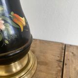 19th century ceramic lamp base, 2 m fabric cable
