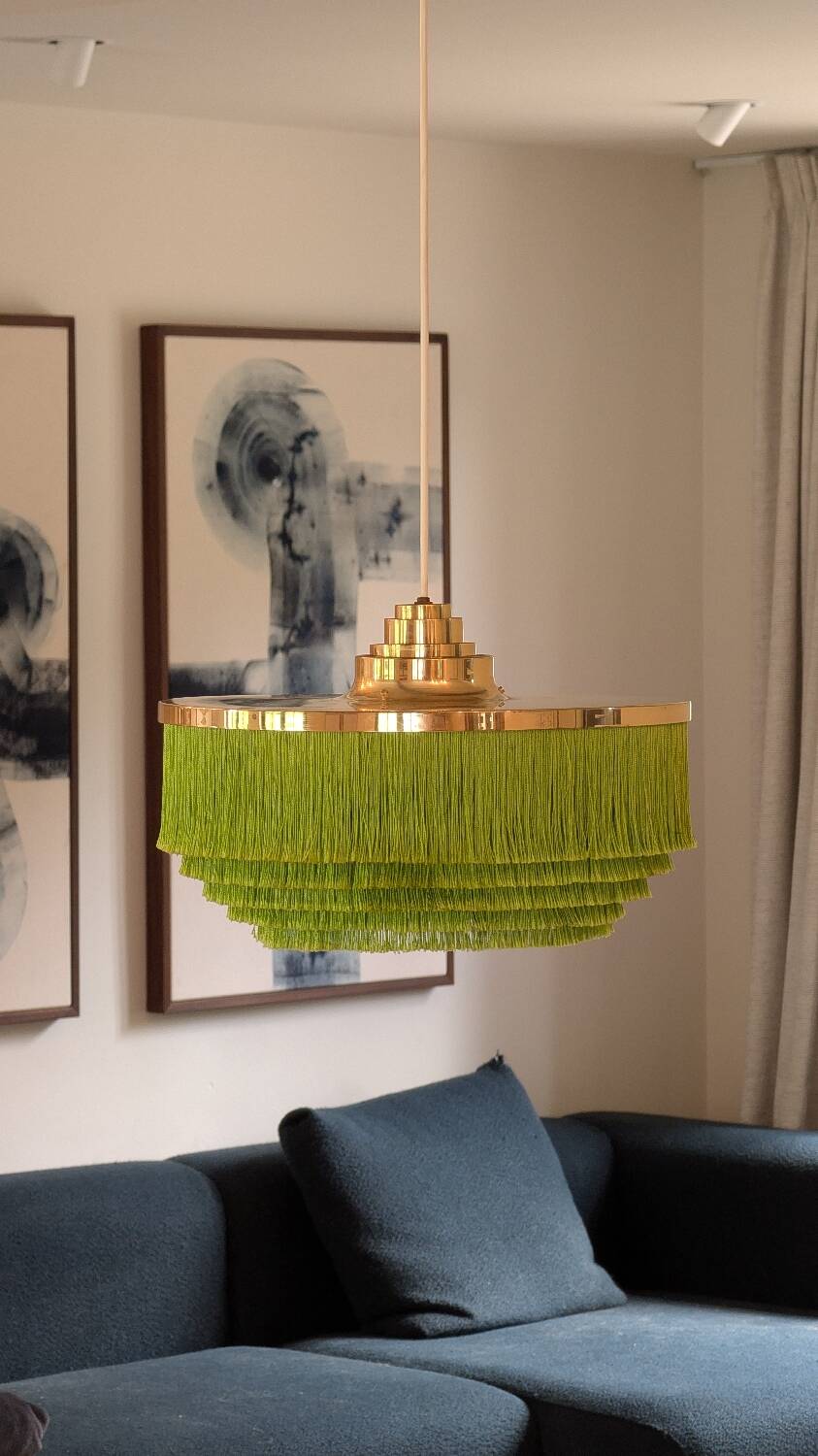 Superb brass fringed pendant light T-603 Hans Agne Jakobsson