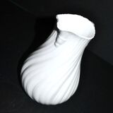 Antique Sarreguemines porcelain pitcher, plain Viennese pattern
