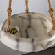 Timeless Art Deco pendant lamp in carved alabaster with black veins, 1920s