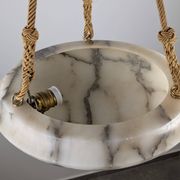 Timeless Art Deco pendant lamp in carved alabaster with black veins, 1920s