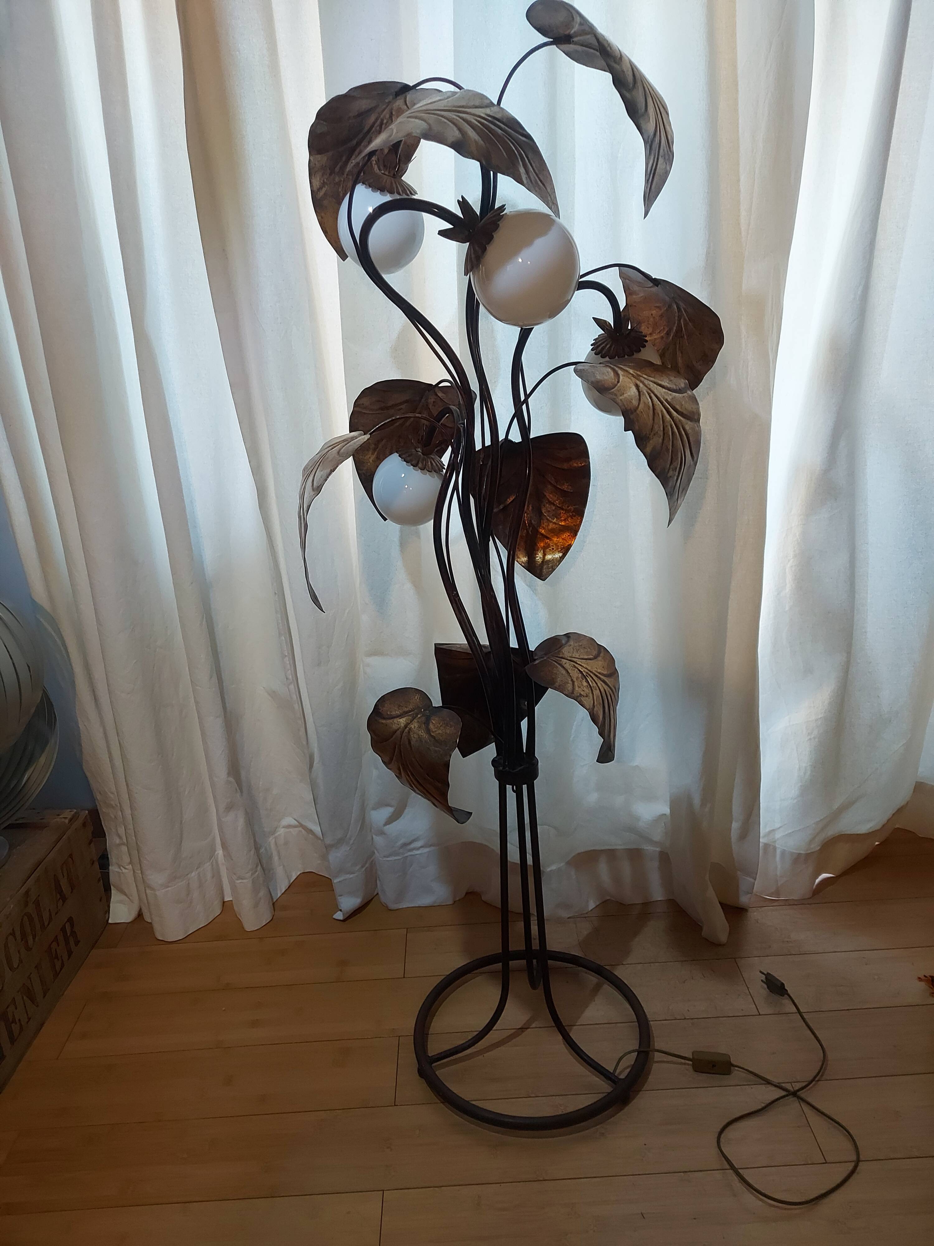 Floor lamp rhubarb leaf 70s
