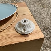Suspension lampshade vintage blue and white