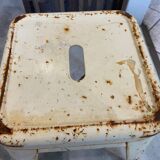 Authentic pair of Xavier Pauchard industrial Tolix metal stools 50