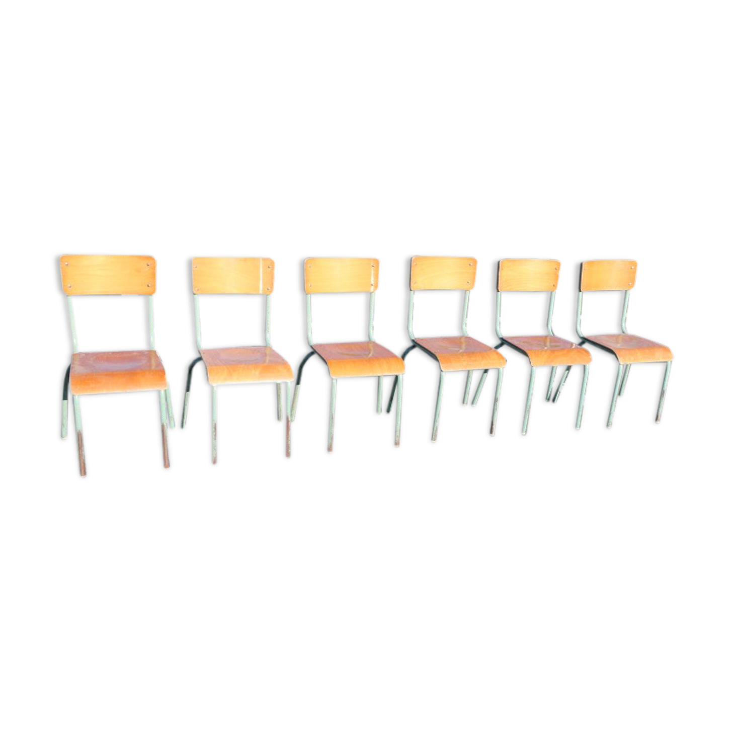 Set of 6 adult chairs Mullca 510 green