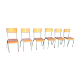 Set of 6 adult chairs Mullca 510 green