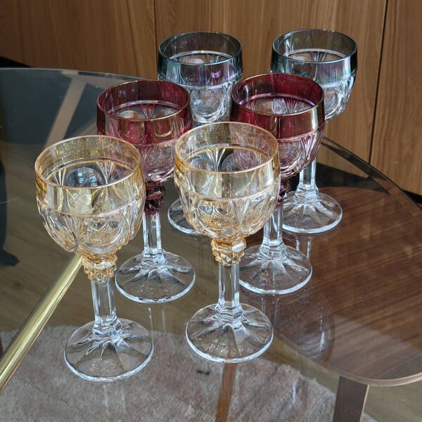 Amaris Nachtmann 6 Grands Verres A Vin Eau En Cristal Coloré Irisé