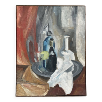 Still life, painting signed Françoise Blanquart