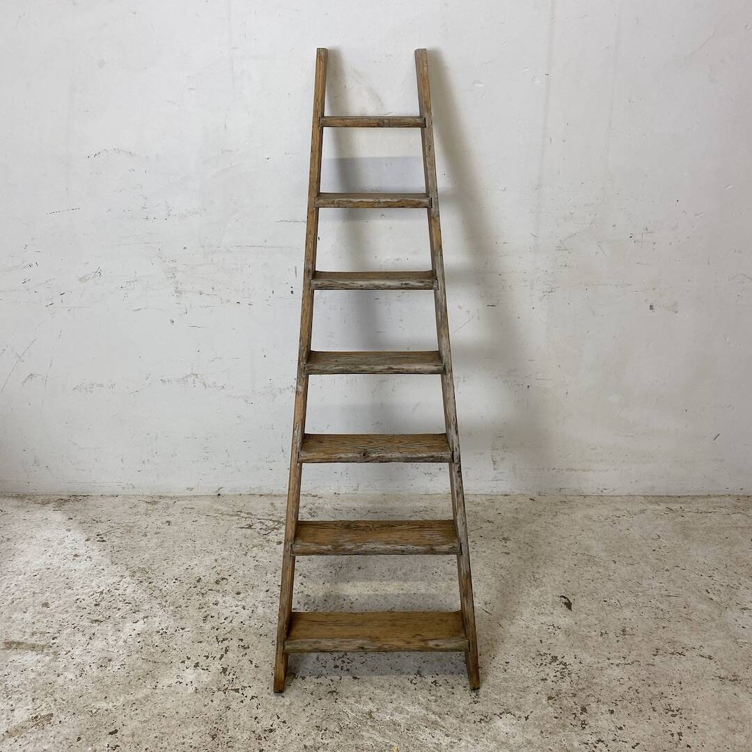 Vintage solid wood workshop ladder