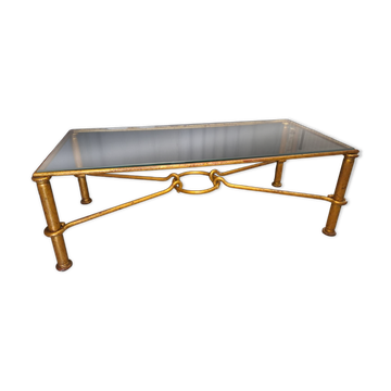 Table basse Hermes de G. Banci en métal doré